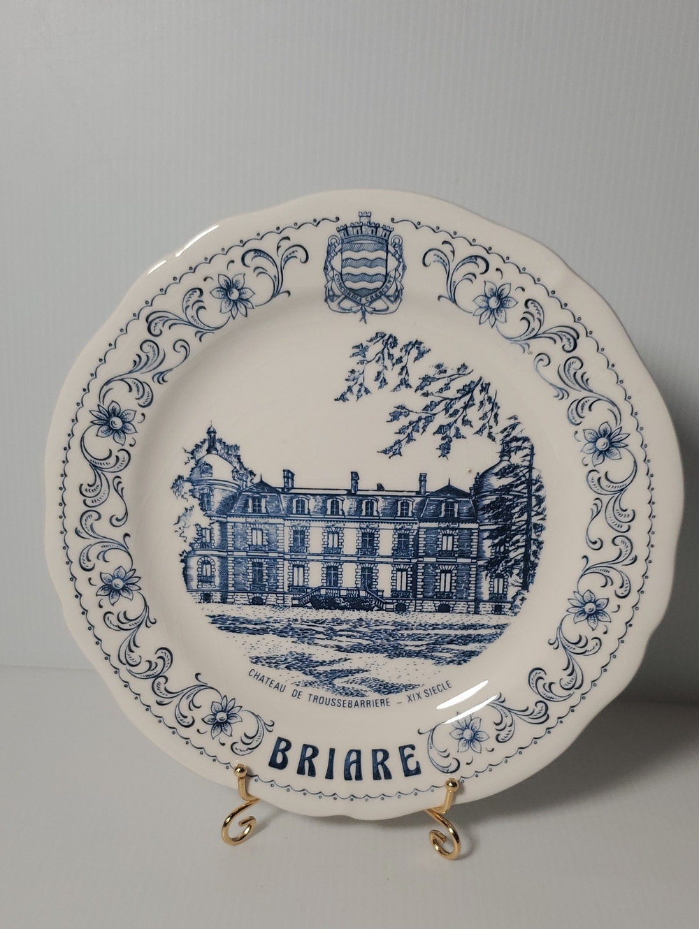 Briare Blue and White Decorative Chateau Plate